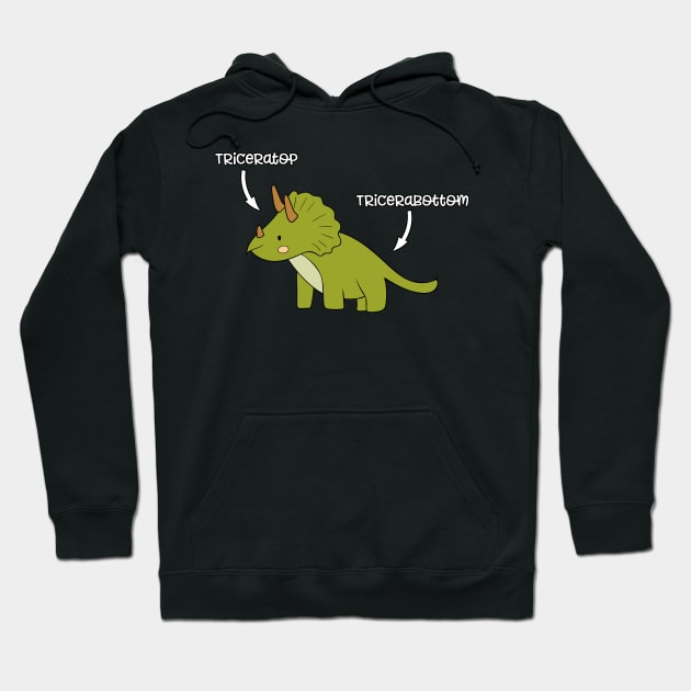 Triceratops Tricerabottom Dinosaur Funny Hoodie by underheaven